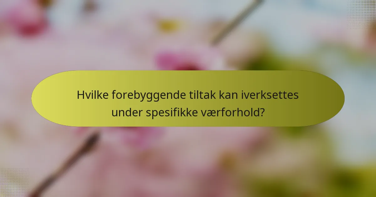 Hvilke forebyggende tiltak kan iverksettes under spesifikke værforhold?